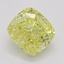 0.51 Ct. Fancy Intense Yellow Cushion Diamond