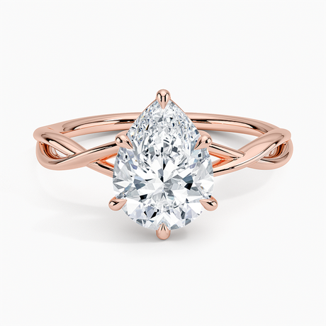 14K Rose Gold Alya Twist Solitaire Ring