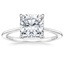 18K White Gold Petite Secret Halo Diamond Ring, smalltop view