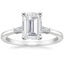 Platinum Tapered Baguette Three Stone Diamond Ring, smalltop view