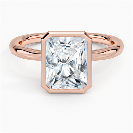 14K Rose Gold Freesia Bezel Solitaire Ring