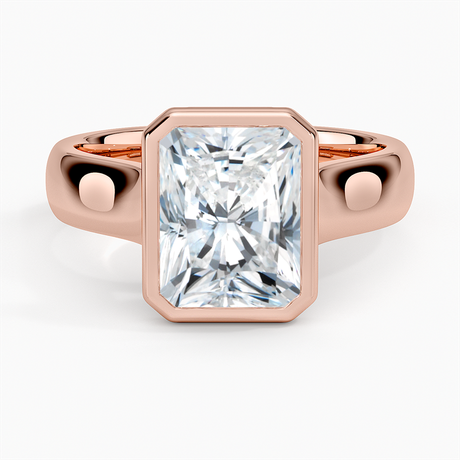 14K Rose Gold Luna 4mm Bezel Ring