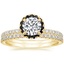 18K Yellow Gold Waverly Diamond Ring with Black Diamond Accents with Luxe Sia Diamond Open Ring (1/5 ct. tw.)