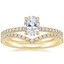 18K Yellow Gold Viviana Diamond Ring (1/4 ct. tw.) with Flair Diamond Ring (1/6 ct. tw.)