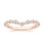 14K Rose Gold Curved Versailles Diamond Ring, smalltop view