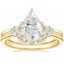 18K Yellow Gold Nadia Diamond Ring with Aria Contoured Diamond Ring