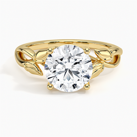 18K Yellow Gold Budding Willow Solitaire Ring