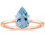 14K Rose Gold Secret Halo Six-Prong Diamond Ring, smalltop view