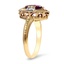 The Charlsie Ring, smalltop view on a hand