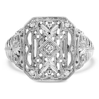 Custom Old Hollywood Milgrain and Filigree Ring