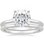 18KW Moissanite Four-Prong Petite Comfort Fit Bridal Set, smalltop view