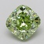 2.07 Ct. Fancy Vivid  Green Cushion Lab Grown Diamond