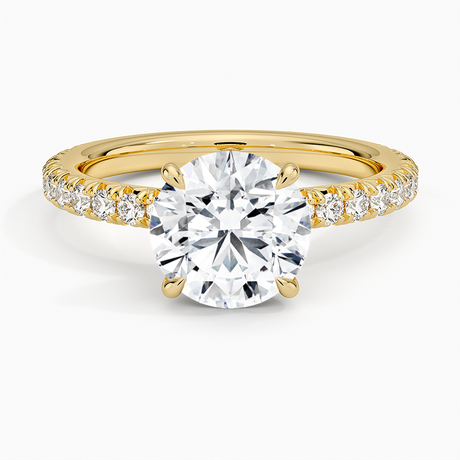 18K Yellow Gold Amelie Three-Quarter Coverage Diamond Ring