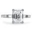 Custom Tapered Baguette Ring with Diamond Sidestones