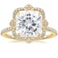 18K Yellow Gold Reina Halo Diamond Ring, smalltop view