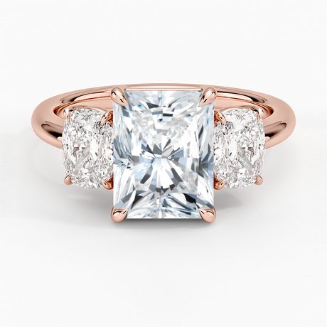 14K Rose Gold Luxe Faye Elongated Cushion Three Stone Diamond Ring (1 ct. tw.)