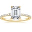 18K Yellow Gold Viviana Three-Quarter Coverage Diamond Ring, smalltop view