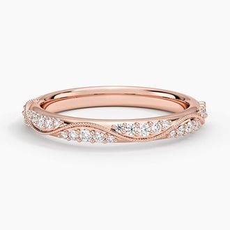 Camellia Milgrain 2.5mm Diamond Ring (1/4 ct. tw.) in 14K Rose Gold