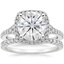 18KW Moissanite Joy Diamond Ring (1/3 ct. tw.) with Bliss Diamond Ring (1/5 ct. tw.), smalltop view