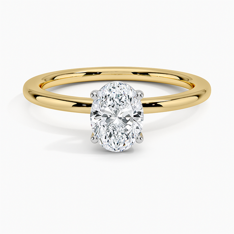 Mixed Metal Flush Fit Solitaire Ring