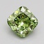 1.04 Ct. Fancy Vivid Green Cushion Lab Grown Diamond