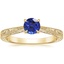 18K Yellow Gold Elsie Engraved Ring, smalltop view