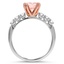 Mixed Metal Peach Sapphire Engagement Ring, smallside view