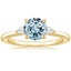 18K Yellow Gold Aria Perfect Fit Three Stone Diamond Ring, smalltop view