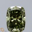 2.00 Ct. Fancy Vivid  Green Cushion Lab Grown Diamond