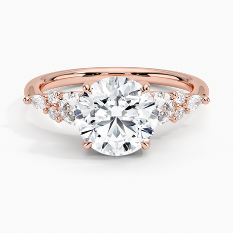 14K Rose Gold Nadia Three Stone Diamond Ring