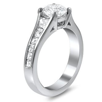 Custom Ring with Tapering Channel-Set Diamond Accents