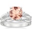 18KW Morganite Three Stone Petite Twisted Vine Diamond Bridal Set (1/2 ct. tw.), smalltop view