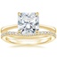 18K Yellow Gold Elle Solitaire Ring with Curved Diamond Ring (1/6 ct. tw.)