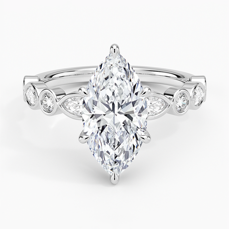 18K White Gold Versailles Bezel Diamond Ring