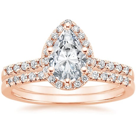 14K Rose Gold Odessa Diamond Ring (1/5 ct. tw.) with Sonora Diamond Ring (1/8 ct. tw.)
