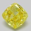 9.01 Ct. Fancy Vivid  Yellow Cushion Lab Grown Diamond