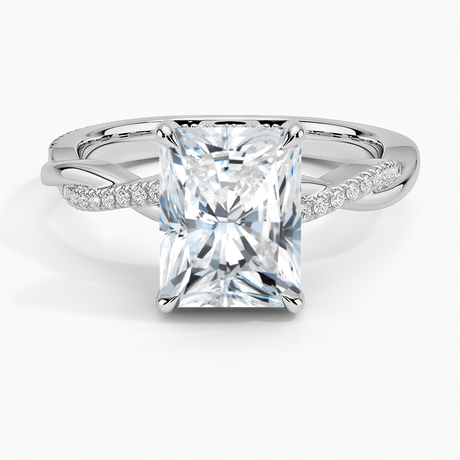 Petite Twisted Vine Hidden Halo Pavé Diamond Ring
