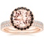 14KR Morganite Waverly Diamond Ring with Black Diamond Accents with Luxe Ballad Diamond Ring, smalltop view