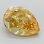 11.69 Ct. Fancy Intense  Yellow Pear Lab Grown Diamond