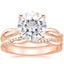 14KR Moissanite Twisted Vine Ring with Petite Twisted Vine Diamond Ring (1/8 ct. tw.), smalltop view