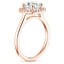 14K Rose Gold French Halo Diamond Ring, smallside view