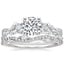 18K White Gold Three Stone Luxe Willow Diamond Ring with Luxe Winding Willow Diamond Ring