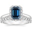 Platinum Lotus Flower Diamond Ring (1/3 ct. tw.) with Shared Prong Diamond Ring (2/5 ct. tw.)