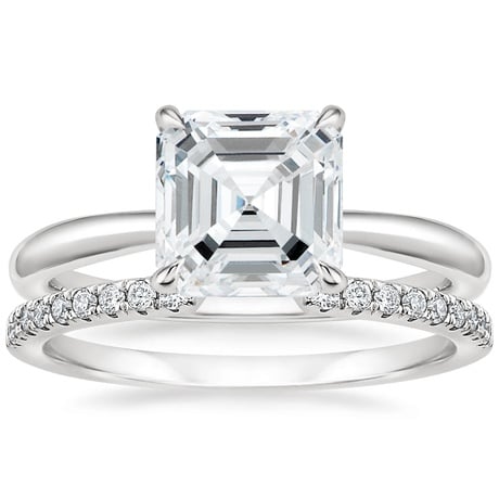 18K White Gold Freesia Ring with Sia Diamond Open Ring
