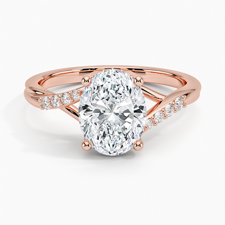 14K Rose Gold Chamise Hidden Halo Diamond Ring