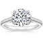 18K White Gold Jade Trau Satin Esthética Solitaire Ring, smalltop view
