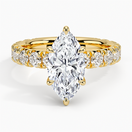 18K Yellow Gold Ellora Three-Quarter Coverage Diamond Ring