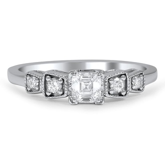 Custom Asscher Bowtie Ring