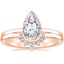14K Rose Gold Noemi Ring with Lunette Diamond Ring