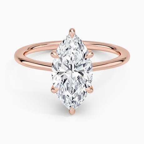 14K Rose Gold Elle Hidden Halo Diamond Ring